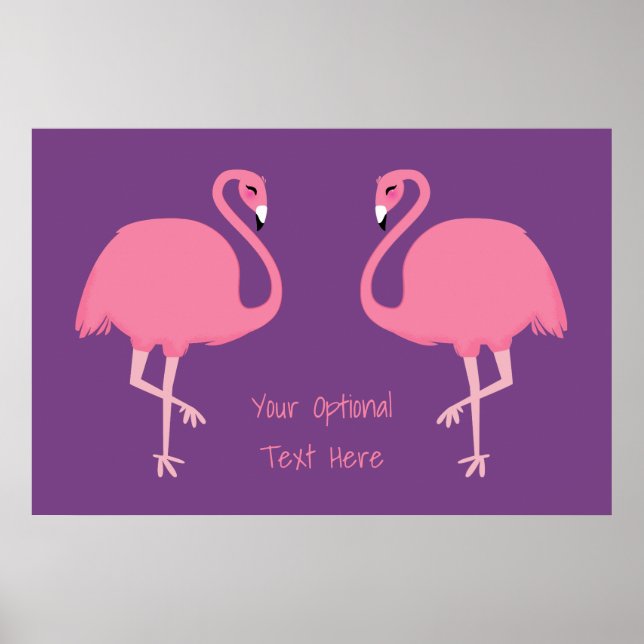 Niedlich Flamingos benutzerdefiniertes Textposter Poster (Vorne)