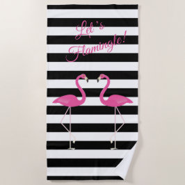 Niedlich Flamingos, Flamingle Beach Handtuch