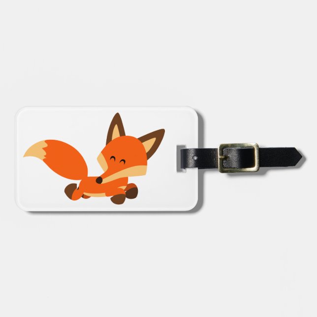 Niedlich Fleet Cartoon Fox Gepäckmarke Gepäckanhänger (Vorderseite horizontal)