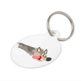 Niedlich Fleet Cartoon Wolf Dog Tag Haustiermarke