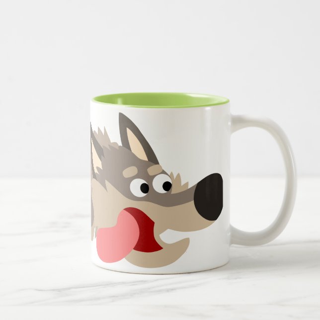Niedlich Fleet Cartoon Wolf Tasse (Rechts)