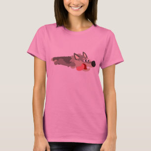 Niedlich Fleet Cartoon Wolf Women T - Shirt