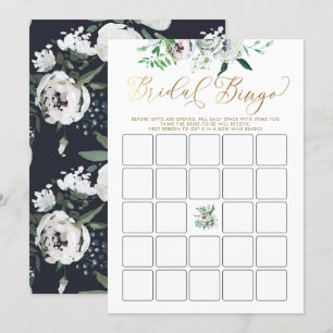 Niedlich Floral Gouache Boho Brautparty Bingo Game Einladung