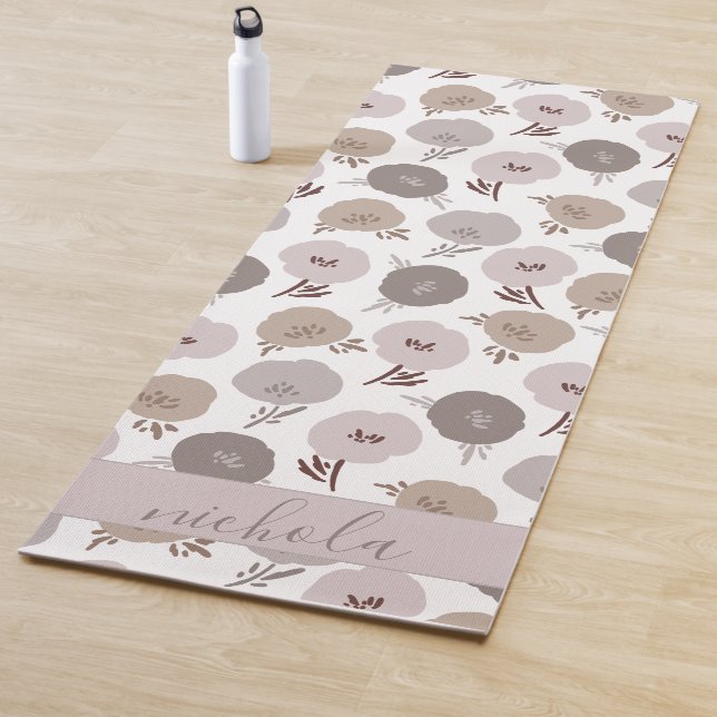 Niedlich Florals Gray Violet Yogamatte (Beispiel)
