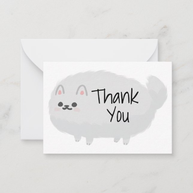 Niedlich Fluffy Dog Dankeschön Karte (Vorderseite)