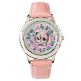 Niedlich Fluffy Furr Ball Kitten Armbanduhr