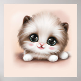Niedlich Fluffy Furr Ball Kitten Poster