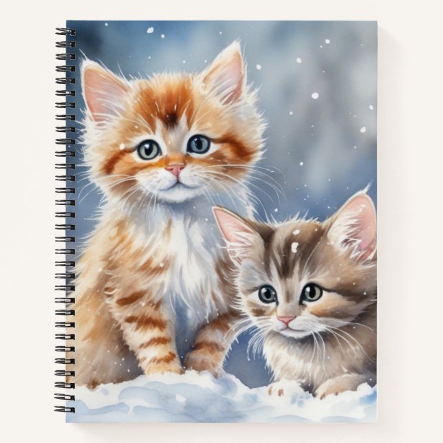 Niedlich Fluffy Kittens Notizbuch (Vorderseite)