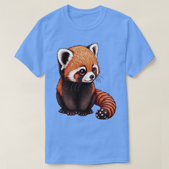 Niedlich Fluffy Red Panda T-Shirt (Design vorne)