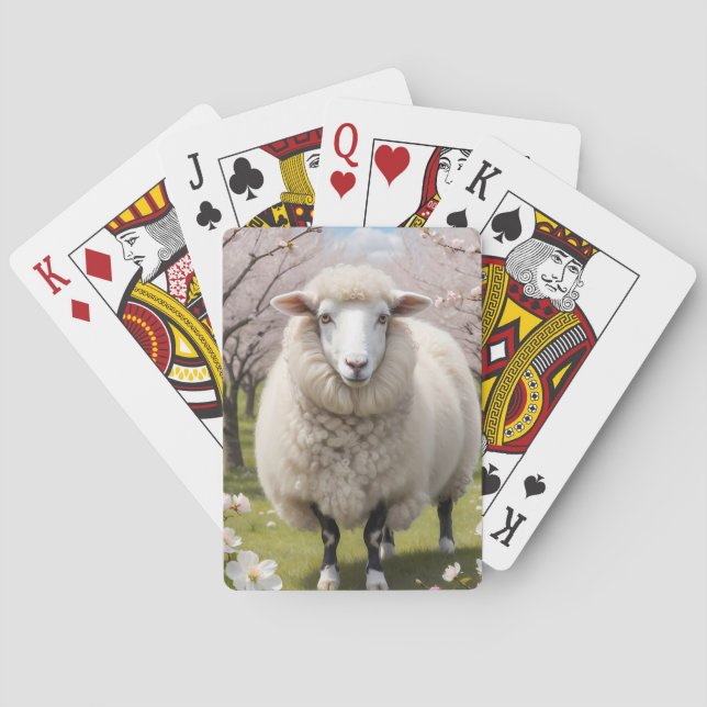 Niedlich Fluffy Sheep Spielkarten (Rückseite)