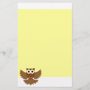 Niedlich Flying Night Owl Cartoon Stationierung Briefpapier