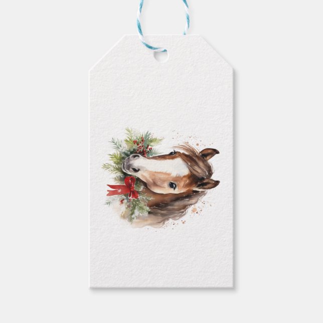 Niedlich Fohlweihnachtsfest Geschenkanhänger (Vorderseite)