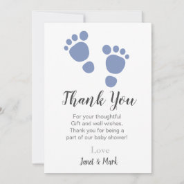 Niedlich Foot Print Baby Dusche Danke Karte