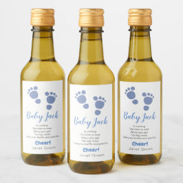 Niedlich Foot Print Baby Dusche Gefallen Mini Flas Weinetikett