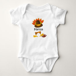 Niedlich Football Erntedank Türkei Cartoon Custom Baby Strampler