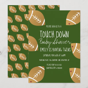 Niedlich Football Sports Baby Dusche Grüne Einladu Einladung