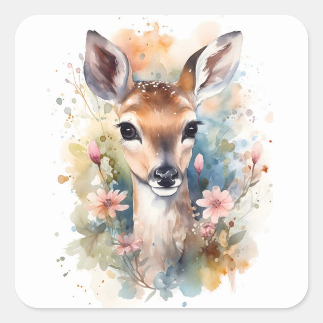 Niedlich Forest Baby Sehr geehrte Pints Kinderzimm Quadratischer Aufkleber (Vorderseite)