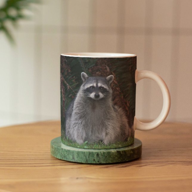 Niedlich Forest Raccoon Wildlife Foto Tasse (In Situ Coaster)
