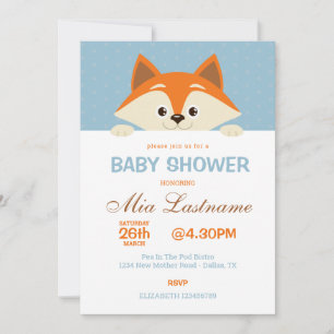 Niedlich Fox Baby Dusche Einladung