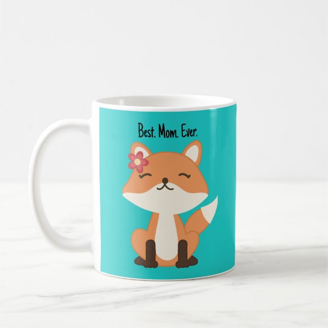 Niedlich Fox Beste Mama je Kaffee Tasse (Links)