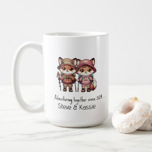 Niedlich Fox Couple Adventures Together - Seit dem Kaffeetasse