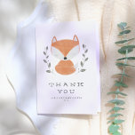 Niedlich Fox Cub Rustic Woodland Babydusche Vielen Dankeskarte<br><div class="desc">Niedliche Dankkarten für eine Fuchsdusche. An der Vorderseite dieses Designs befindet sich ein handgezeichnet Fuchskub, der in grünen Blätter saß und in rustikalen Hauptstädte "Danke" und unten Ihre Babydusche. Fügen Sie eine kleine handgeschriebene Nachricht in diese Karten, um diese dankbaren wirklich persönlich zu machen! In unserem Shop können Sie Artikel...</div>