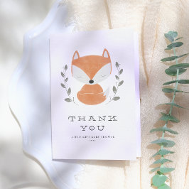 Niedlich Fox Cub Rustic Woodland Babydusche Vielen Dankeskarte