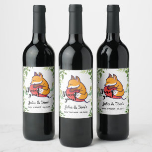 Niedlich Fox Danke Babydusche Weinetikett