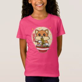 Niedlich Fox Eating Ramen Kawaii Japanisches Leben T-Shirt