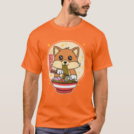 Niedlich Fox Eating Ramen Kawaii Japanisches Leben T-Shirt
