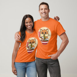 Niedlich Fox Eating Ramen Kawaii Japanisches Leben T-Shirt