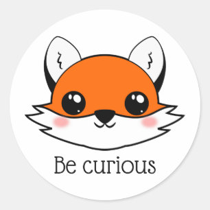 Niedlich Fox Face ist neugierig Runder Aufkleber
