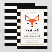 Niedlich Fox Face Virtual Baby Dusche Einladung