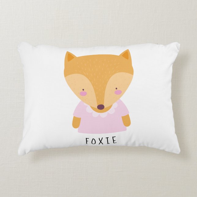 Niedlich Fox Illustration - Individualisierbares B Dekokissen (Vorderseite)