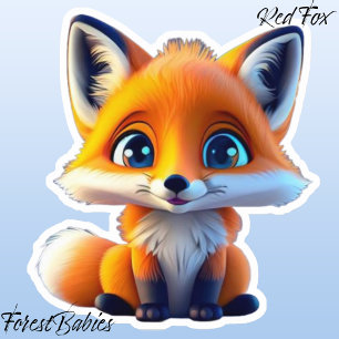Niedlich Fox Kids Woodland School Cartoon Graphic Aufkleber