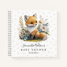 Niedlich Fox mit Butterfly Baby Showbook Notizbuch