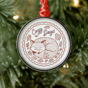 Niedlich Fox Nature Ornament Aus Metall