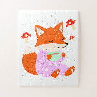 Niedlich Fox Pajama Puzzle für Kinder