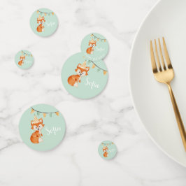 Niedlich Fox Party Woodland Happy Birthday Mint Gr Konfetti