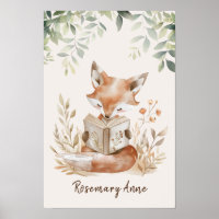 Niedlich Fox Reading Books Kinderzimmer Woodland A
