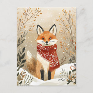 Niedlich Fox Weihnachtsgrüße Postkarte