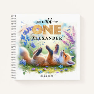 Niedlich Fox Wild One Birthday Guest Book Notizbuch