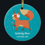 Niedlich Fox Woodland Weihnachtsschnee Winterurlau Keramik Ornament<br><div class="desc">Niedliche Cartoon Tierschmuck für Kinder und Kinder. Ideal für die erste Weihnachtsfeier mit der Familie. Sie können den Text für jeden Anlass anpassen.</div>