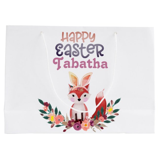 Niedlich Foxy Oster Bunny Große Geschenktüte (Rückseite)