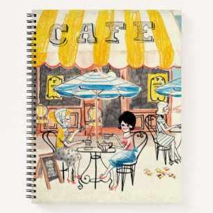 Niedlich France Café Scene Sketch Notizbuch