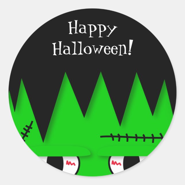 Niedlich Frankenstein Halloween Stickers (Vorderseite)