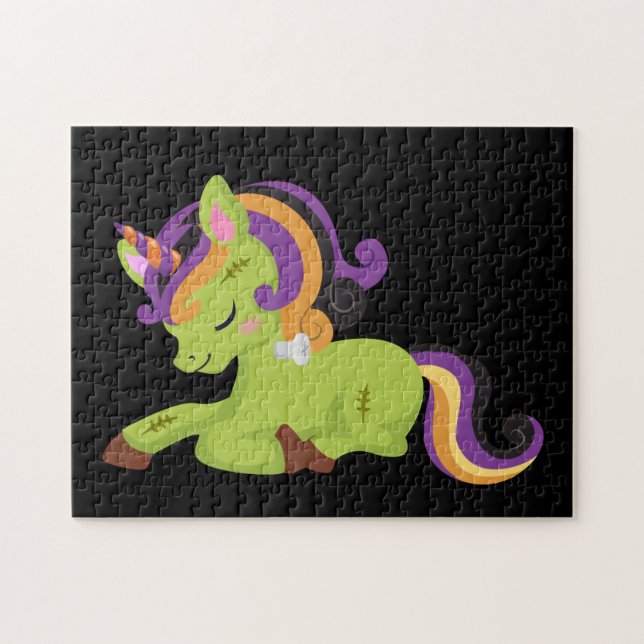 Niedlich Frankenstein Unicorn Halloween (Horizontal)