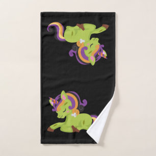 Niedlich Frankenstein Unicorn Halloween Badhandtuch Set