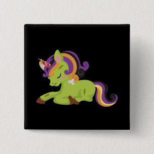 Niedlich Frankenstein Unicorn Halloween Button