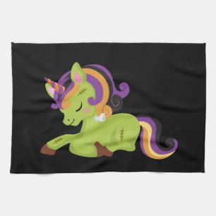 Niedlich Frankenstein Unicorn Halloween Geschirrtuch